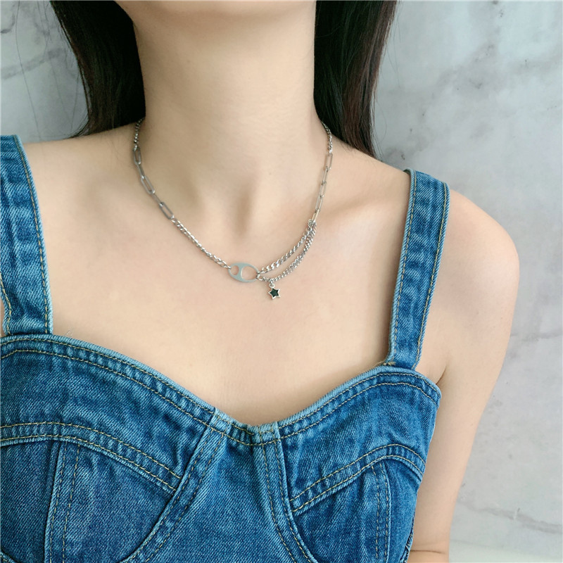 Korea Necklace Stars Retro Old Necklace Clavicle Chain Wholesale Nihaojewelry display picture 3
