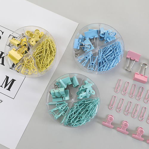 Color long tail clip multifunctional combination set stationery swallowtail clip office supplies metal clip paper clip pin