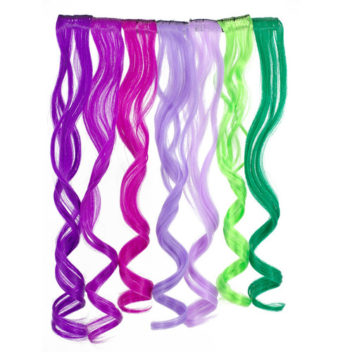 Foreign trade one-color colored hair extension weft single weft synthetic highlighting false hair piece ear dye
