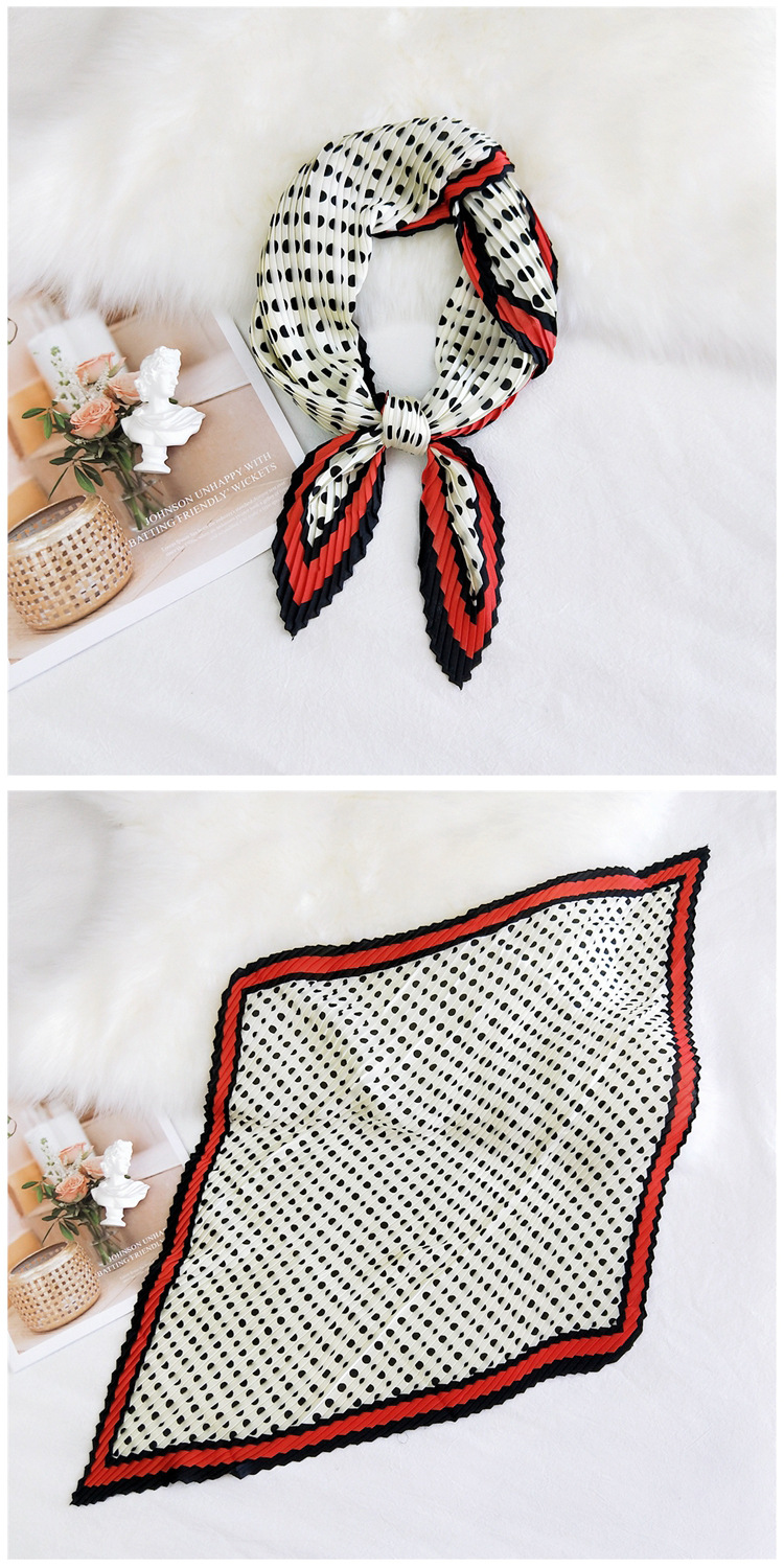 60g Weight Silk Scarf Classification Travel Occasion Polyester Material Spot, Stripe Pattern Spring&Summer Season Unisex Gender Sweet Style Khaki, Multicolor, Grey&Pink, Grey, Red, Green, Blue, Yellow, Black Color Unisex Sweet Spot Stripe Polyester Silk Scarf 20