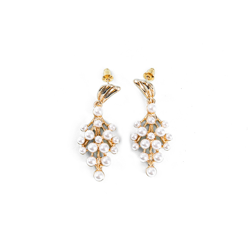 New Fashion Grape Pearl Diamond Simple Alloy Earrings For Women display picture 10