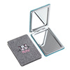 Double-sided folding handheld small cute mirror, three dimensional cloth, with embroidery