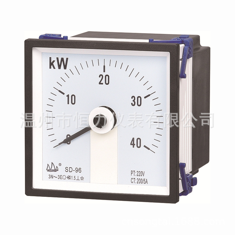 厂家直销帆船牌96*96 240°广角度功率表指针式功率表