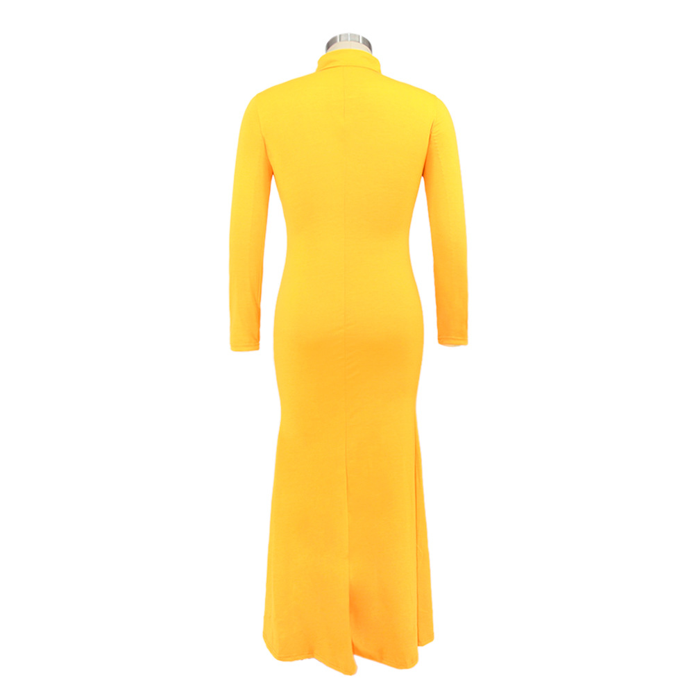 Plus Size Slim Solid Wholesale Maxi Dress