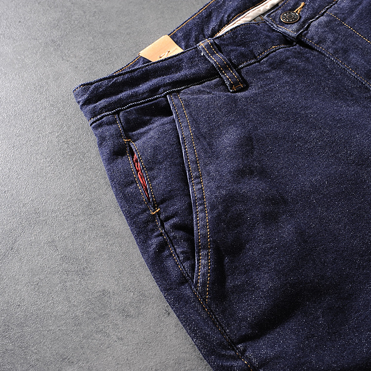 D. STRANIK autumn/winter American heavy texture blue dyed men's jeans young men's trousers DS1275 27