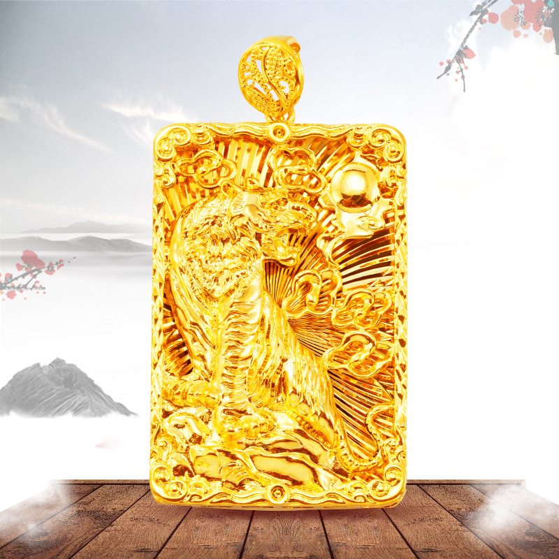 Estilo étnico Qi Tian da Sheng Fang marca Vietnam arena oro colgante hombres imitación 24K tigre de oro Xiao Tian colgante joyería al por mayor