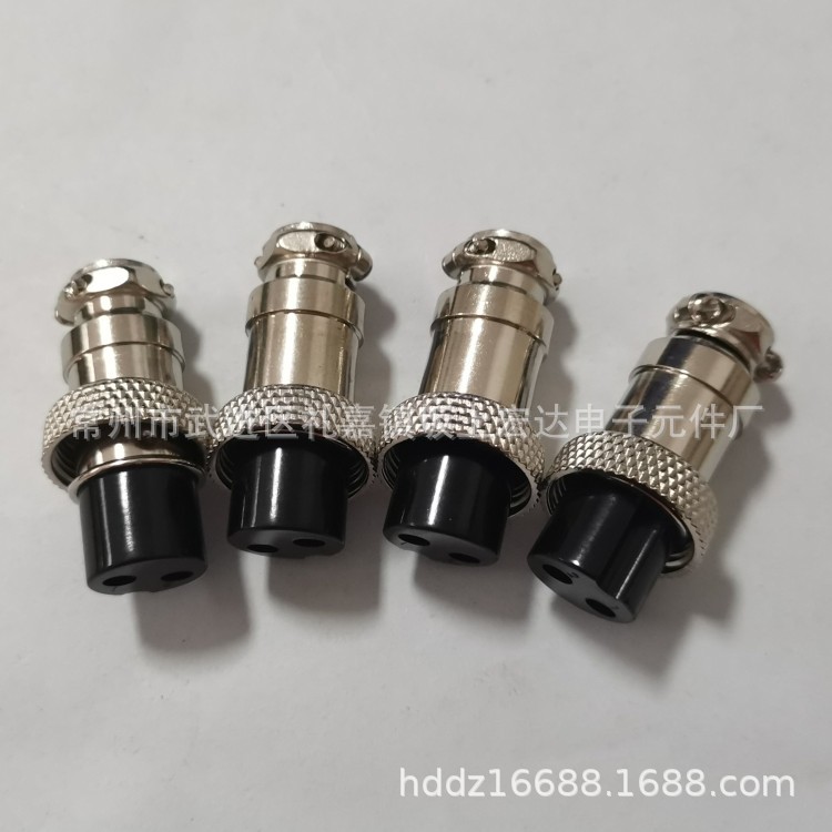 GX16-2航空插头插座 m16 2p二芯母航空头工业插头2pin