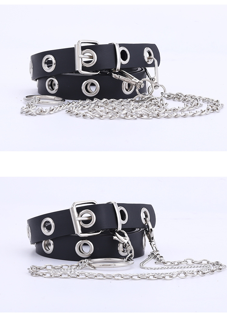 New Fashion Casual Belt Ladies Piercing Decoration Chain Pants Belt Korean Punk Style Belt Wholesale Nihaojewelry display picture 5