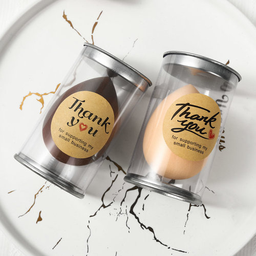 Kraft paper heart Thank you resealable sticker decorative sticker self-adhesive baking resealable sticker 12 pieces