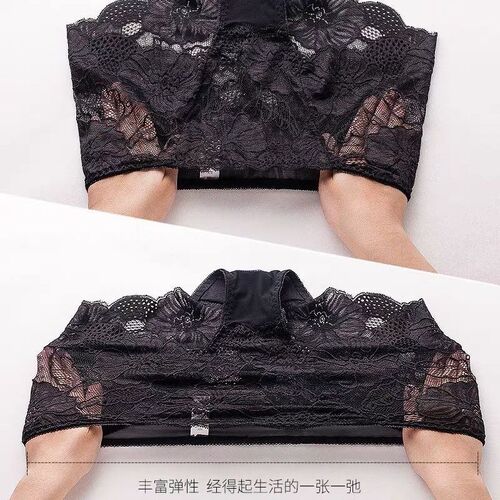 European and American foreign trade lace hollow plus fat women's mid-waist briefs sexy mesh thin breathable cotton panties for women