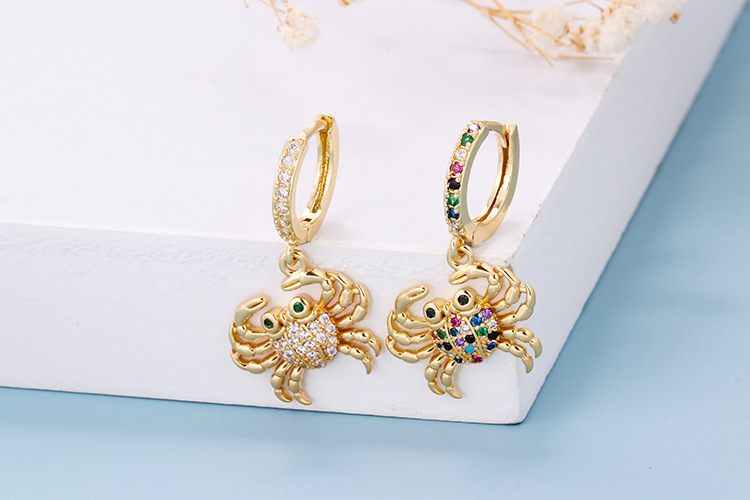 5g Weight Zircon Inlay Material Earrings Classification Housewarming, Anniversary, Business, Wedding, Travel, Birthday, Festival Occasion Copper Material Animal Pattern Women'S Gender Inlay Design Fashion Style Fashion Animal Inlaid Zircon Copper Copper Earrings 4
