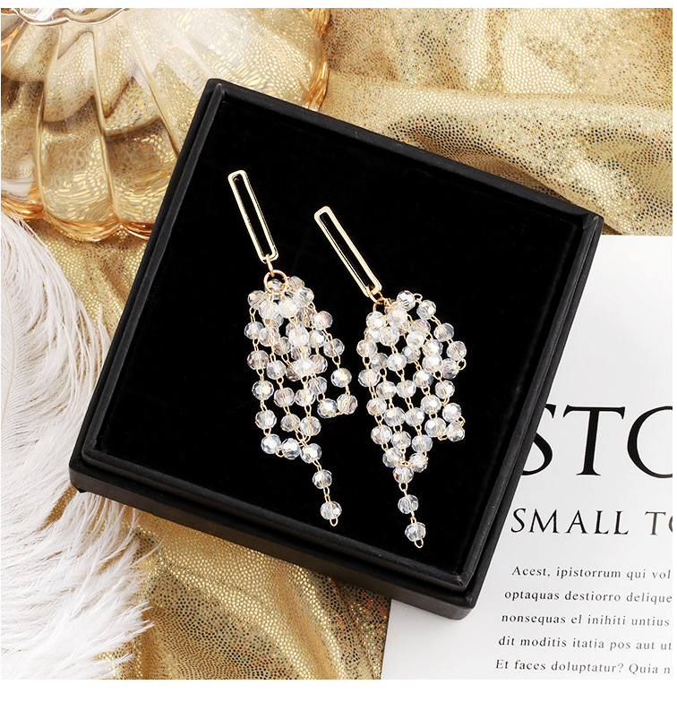 Simple Irregular Long Grape Bunch Niche Tassel Earrings display picture 2