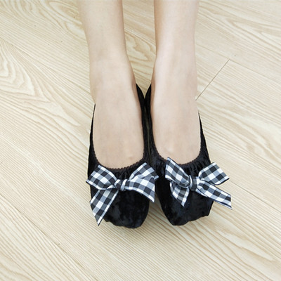 新品全棉船袜蝴蝶结个性甜美可爱隐形袜韩国洛丽塔女士创意袜子|ms