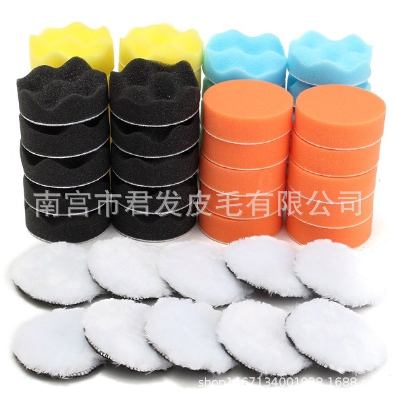 Especial transfronterizo para 3-7-pulgadas 39 piezas esponja pulido traje coche belleza esponja placa combinación pulido rueda esponja