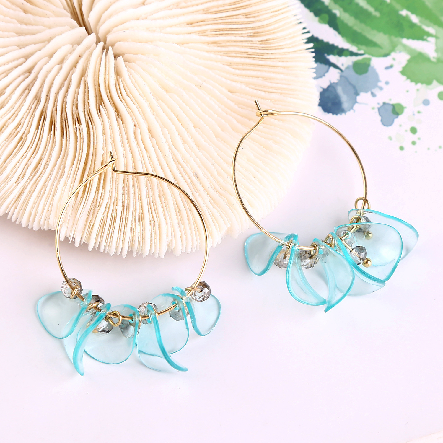 Fashion Earrings New Earrings Temperament Petal Flower Fringed Earrings display picture 39