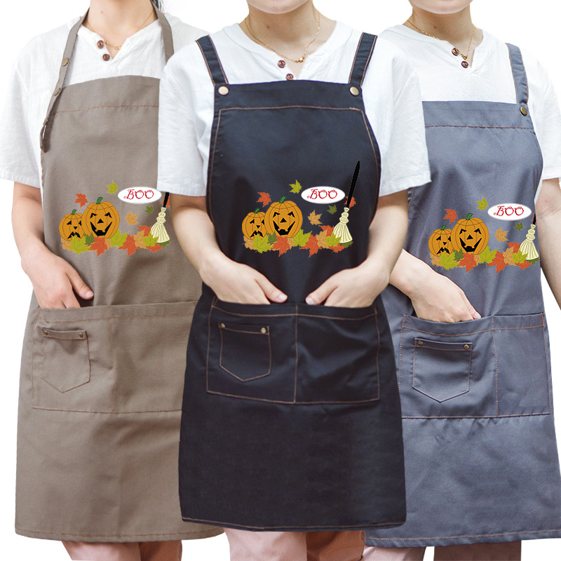 Delantal logotipo imprimible Corea moda hogar cocina leche tienda de té uñas antiincrustante hombres y mujeres adultos trajes