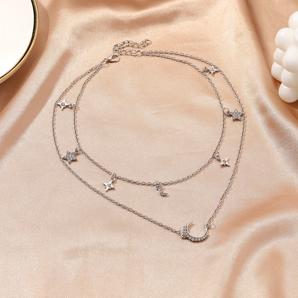 Simple Double-layer Star Necklace display picture 5