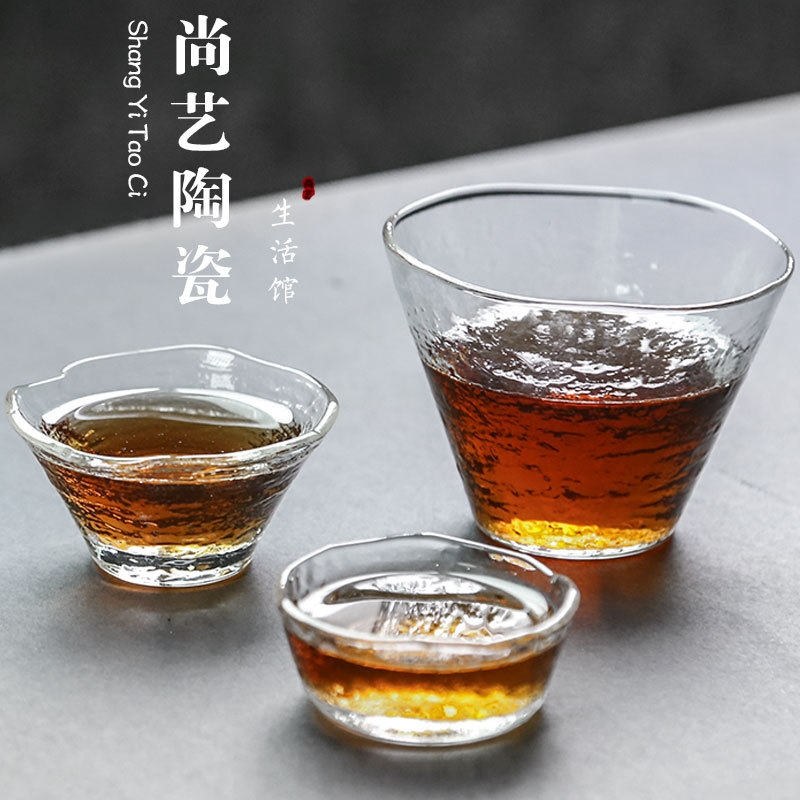 일본 디자인 수제 수입 내열 유리 찻잔 찻잔 찻잔 찻잔 찻잔 찻잔 두꺼운 쿵푸 마스터 컵