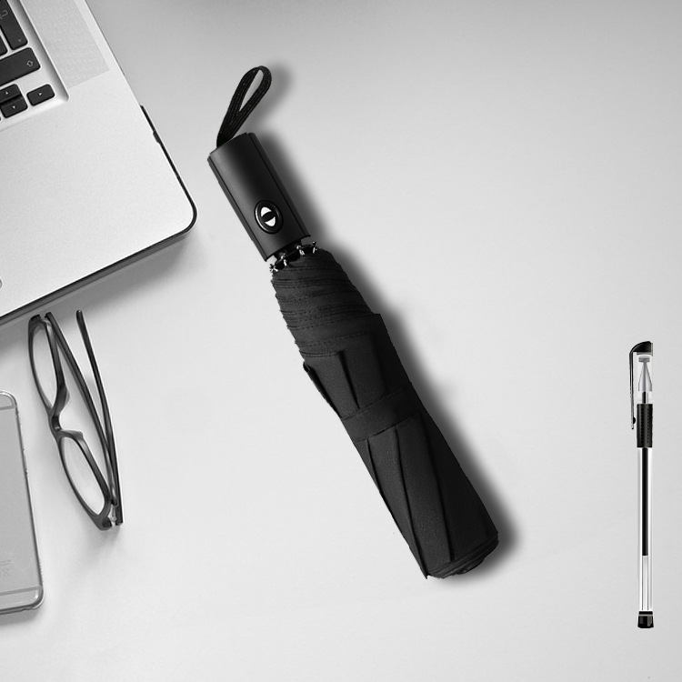 全自动雨伞黑胶太阳伞双人大晴雨伞三折叠遮阳伞印logo定制广告伞|ms