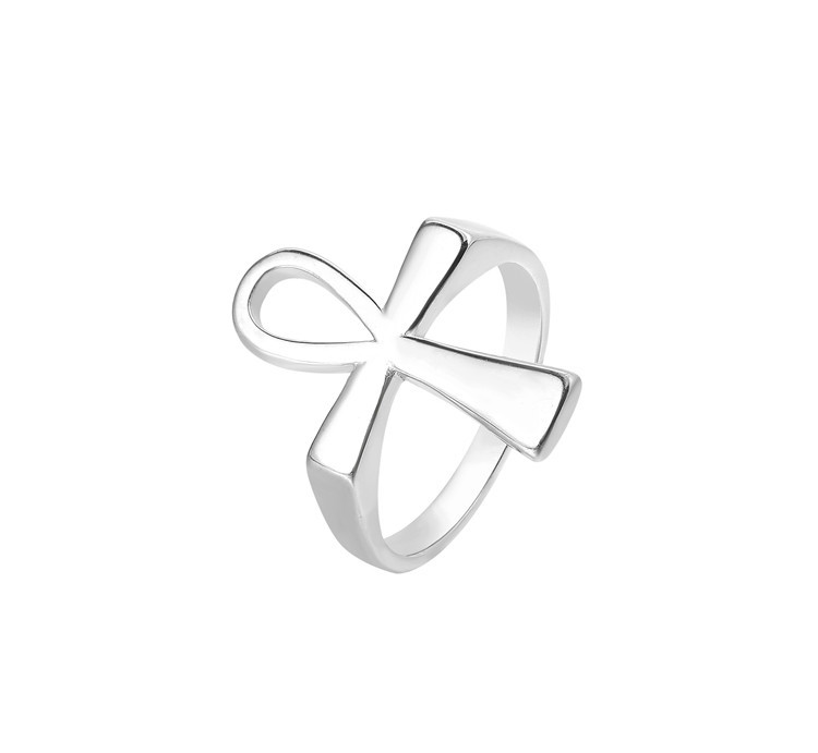 Real Gold Plated Plating Material Wholesale Jewelry Casual Simple Style Cross 304 Stainless Steel 18K Gold Plated Rings