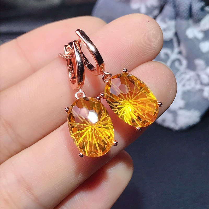 Кристальные серьги, серьги с вставками камней, серебро 925