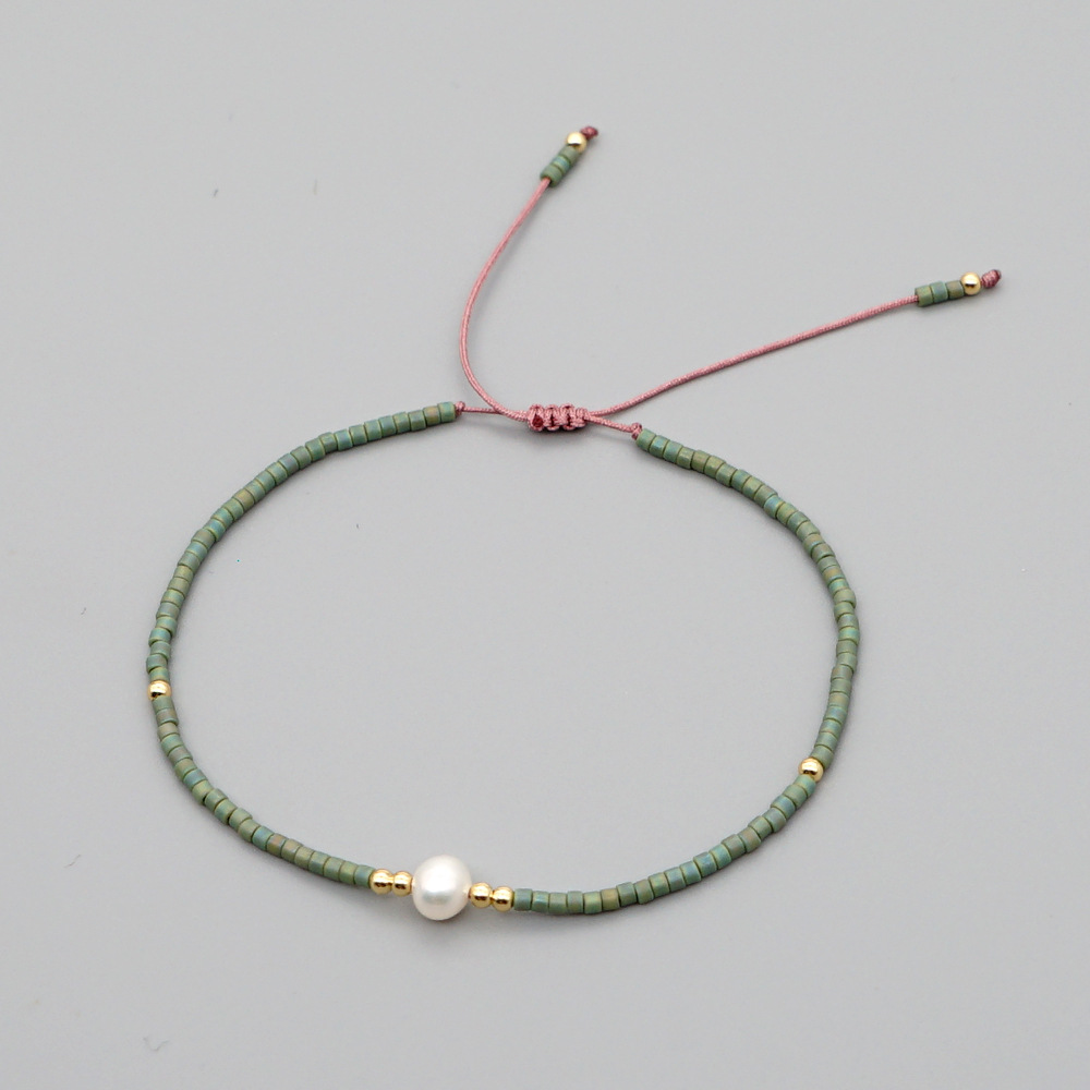 Perles De Riz D&#39;été Myuki Tissées À La Main Perles D&#39;eau Douce Naturelles Bracelet Simple En Gros display picture 1