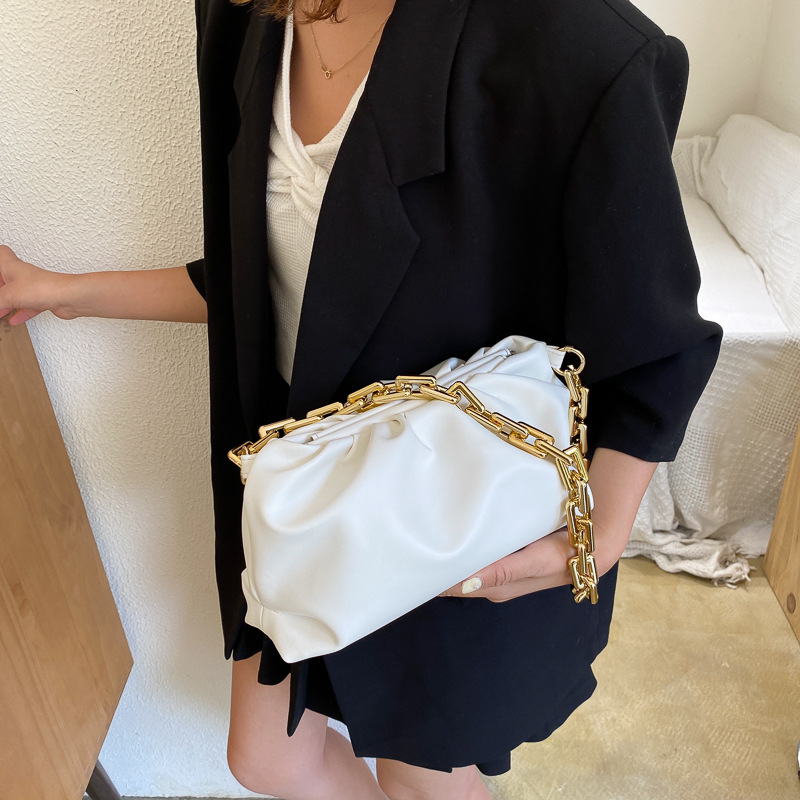 270g Weight Lock clasp Closure Type Single Shoulder Strap Strap Type Underarm Bag Bags Type Casual, Shopping Occasion Pu Leather Material Solid Color Pattern All Seasons Season Women's Gender Streetwear Style Medium Size Women's Medium Pu Leather Solid Color Streetwear Cloud Shape Lock Clasp Underarm Bag 42