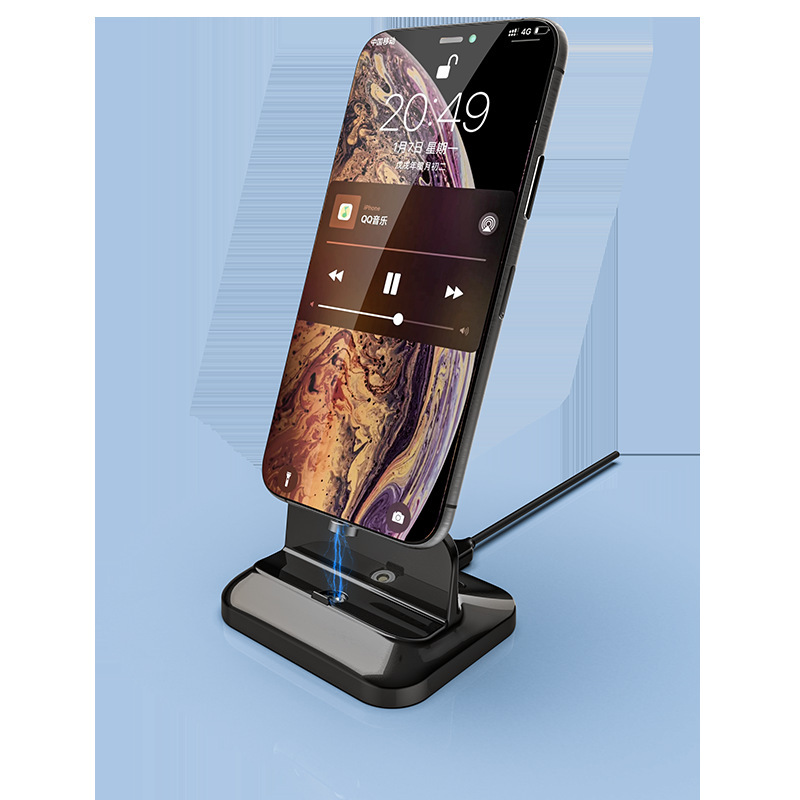 Mobile phone charging bracket three-in-one magnetic charging base suitable for Android Apple and TYPE-C charging