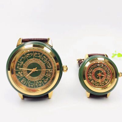 精品和田玉青海料十二生肖玉石手表 时尚百搭情侣款腕表送礼佳品