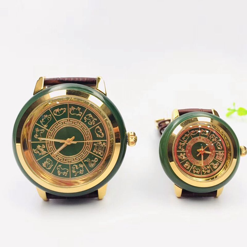 精品和田玉青海料十二生肖玉石手表 时尚百搭情侣款腕表送礼佳品