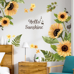Wall stickers sunflower small fresh ins glass decoration stickers living room flower background wall bedroom ZDB-2261