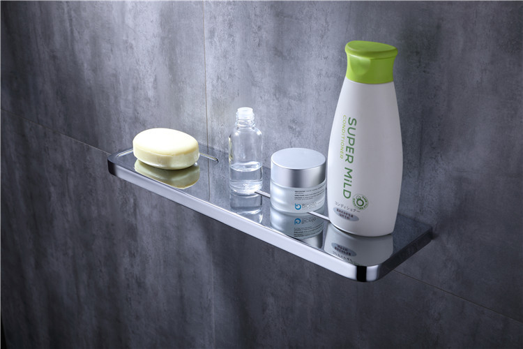 沐库 Solid all-copper multifunctional bathroom storage rack soap dish rack bathroom cosmetics rack wall hanging