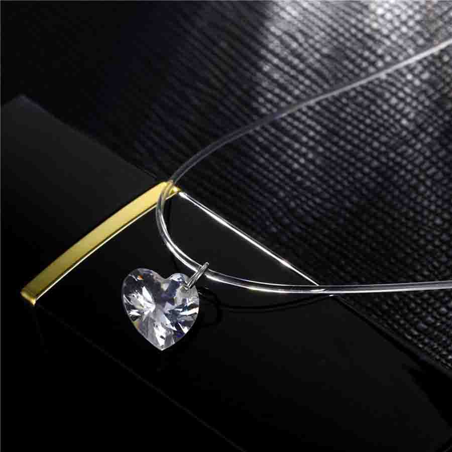 1 Piece Lady Geometric Star Heart Shape Alloy Rhinestone Women's Pendant Necklace display picture 1