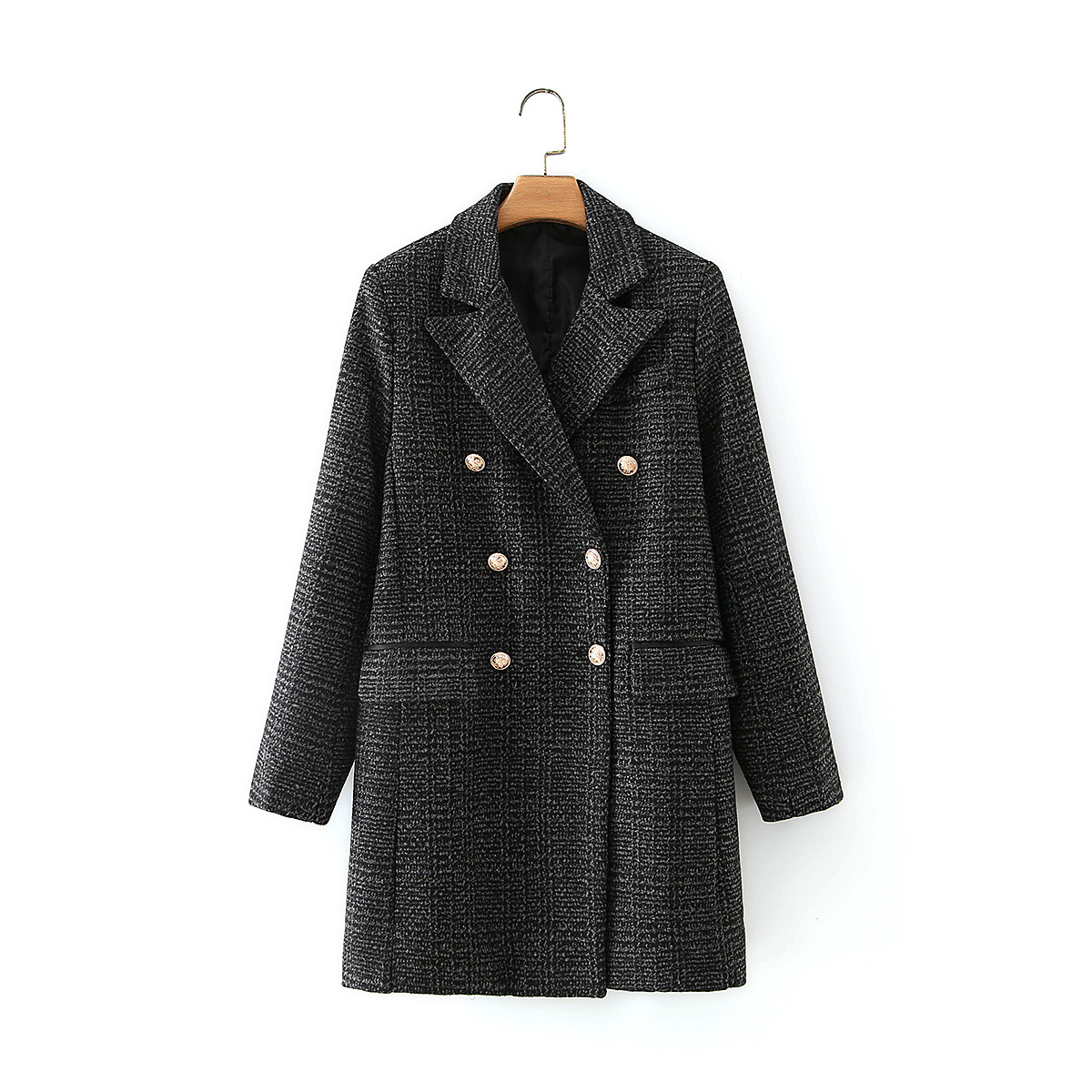 lapel double-breasted button coat NSAM7570