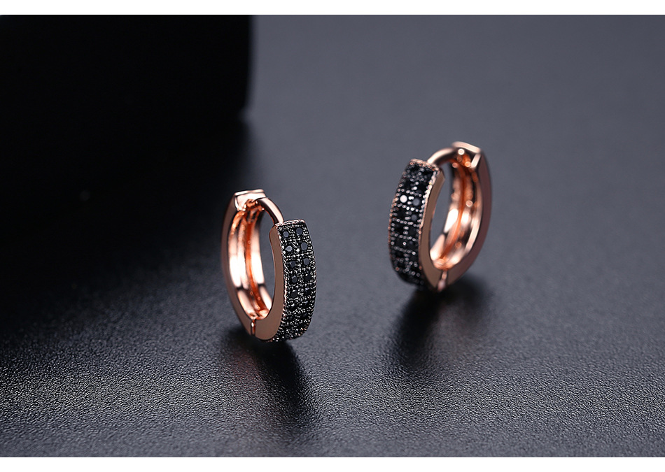 Fashion Simple And Small Double-row Copper Inlaid Zirconium Earrings Wholesale Nihaojewelry display picture 4