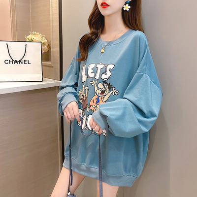 2020秋冬新款卡通印花卫衣大码女装韩版宽松圆领长袖上衣女|ms