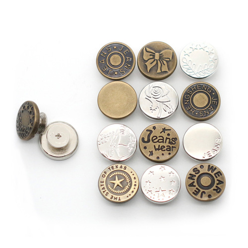 Manufacturer's supply of jeans buttons, waist-cinching buttons, nail-free and seam-free metal denim jacket buttons for men and women, removable