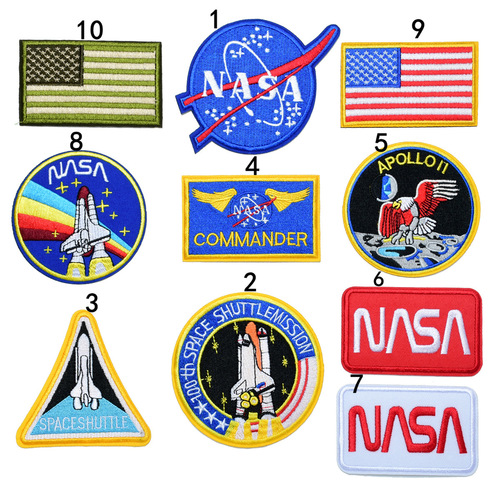 Embroidered cloth stickers computer embroidered stamps trendy brand spaceship planet rocket astronaut clothes decoration patch stickers