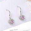 Fashionable short copper earrings heart shaped, Korean style