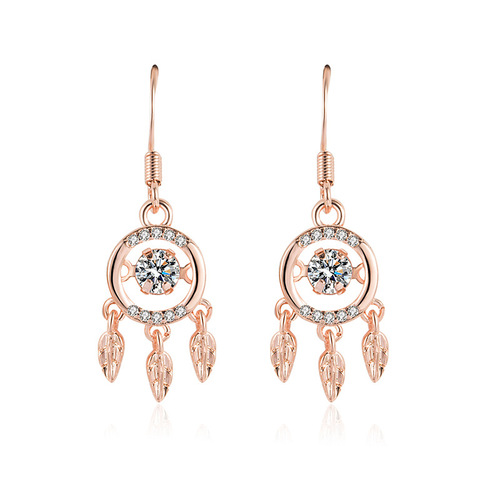 Japanese and Korean version of the forest style literary and artistic dream catcher earrings for women, dream catcher ear hooks, literary and artistic Internet celebrity earrings and earrings
