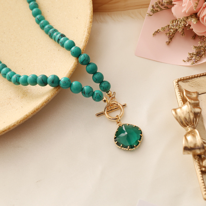 natural stone semi-precious stone multi-layer necklace