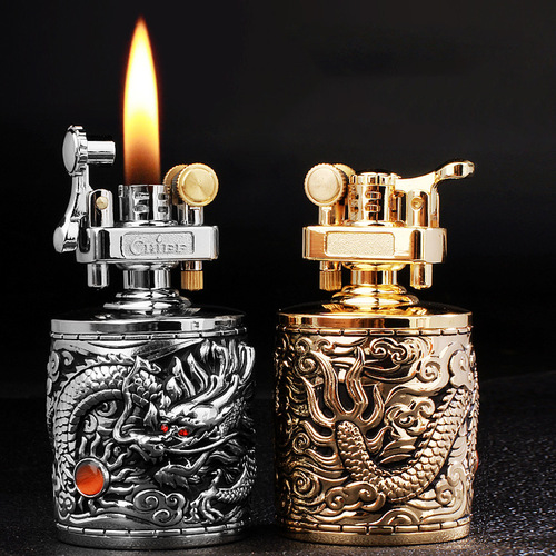Leader Kerosene Lighter CF206 Xiangyun Feilong Three-dimensional Relief Craft Dragon Pillar Large Office Living Room Ornament