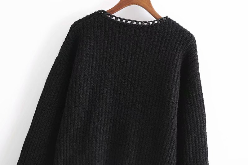 suéter con incrustaciones de cadena de invierno NSAM18439