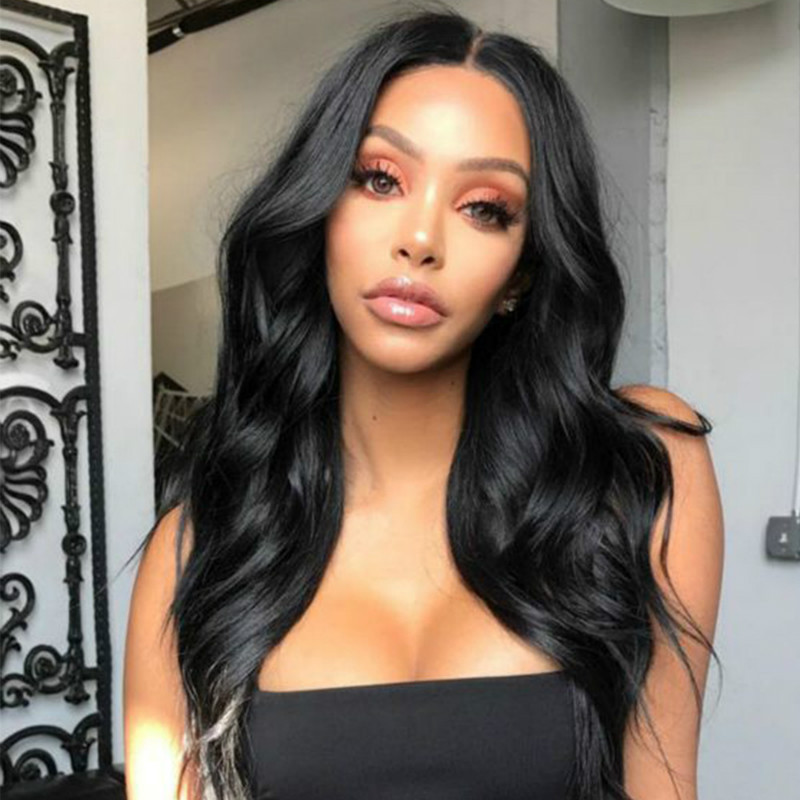 Afro Kinky Wig Wave Synthetic Fluffy Curly Women New黑色卷发