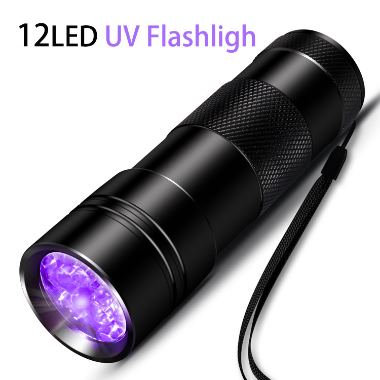 Cross-border explosion 12led Violet flashlight UV UV Money detector lights 395 Fluorescent agents testing Mini Scorpion light