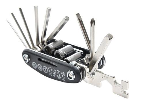 Bicycle repair combination tool 16-in-1 screwdriver set multi-functional folding tire repair wrench set