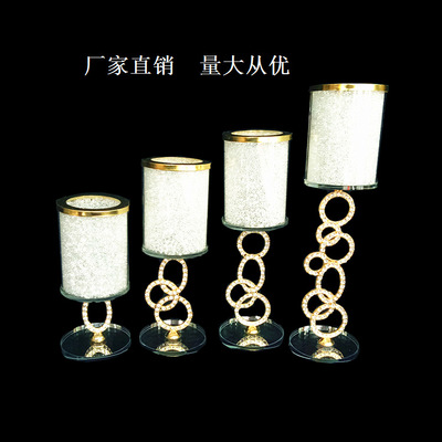 新品上市婚礼水晶摆件创意单头蜡烛台工艺品浦江水晶白色外贸烛台|ms