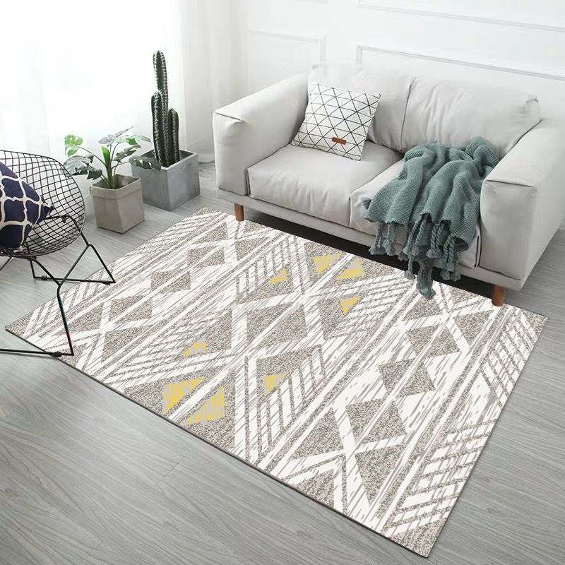 现代简约北欧风格长方形印花地毯地垫儿童爬行茶几满铺客厅地毯