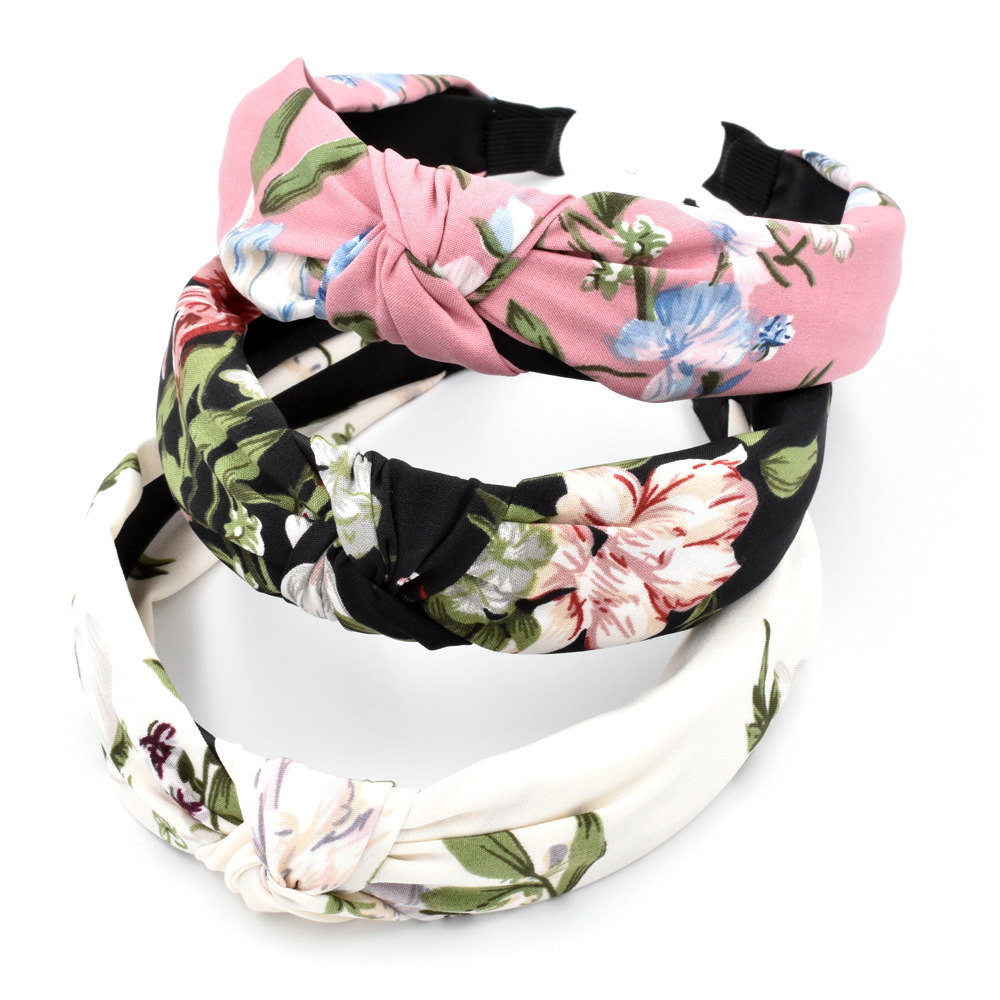 Retro Mori Noué Grand Bandeau De Fleurs Filles Laver Le Visage Accessoires De Cheveux De Fleurs Simples display picture 6