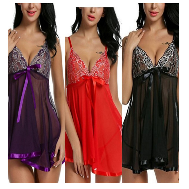 3 Colors New Imitation Silk Black Home Clothes Two Pieces of Fashionable and Comfortable Lace Pajama Set